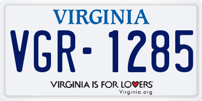 VA license plate VGR1285