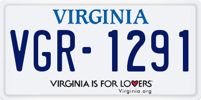 VA license plate VGR1291