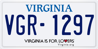 VA license plate VGR1297