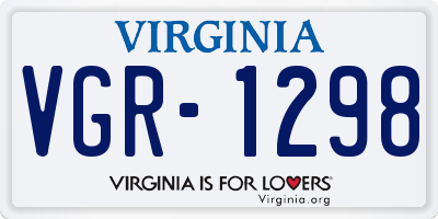 VA license plate VGR1298