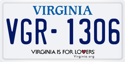 VA license plate VGR1306