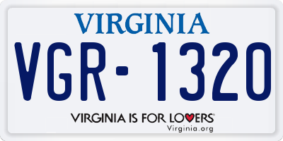 VA license plate VGR1320