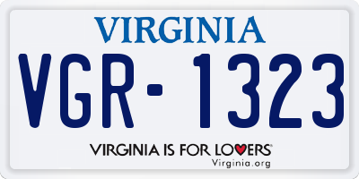 VA license plate VGR1323
