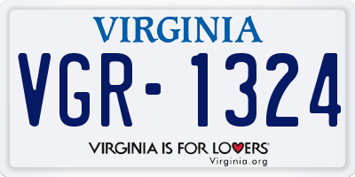 VA license plate VGR1324