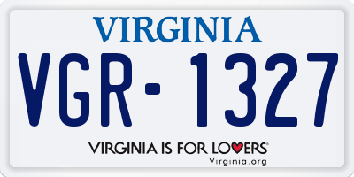 VA license plate VGR1327