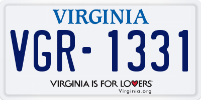VA license plate VGR1331