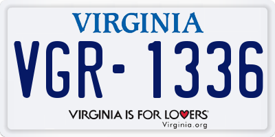 VA license plate VGR1336