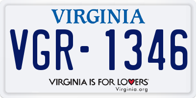 VA license plate VGR1346