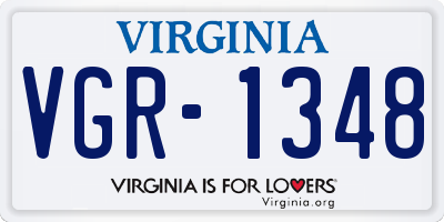 VA license plate VGR1348