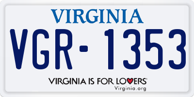VA license plate VGR1353