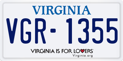 VA license plate VGR1355