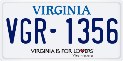 VA license plate VGR1356