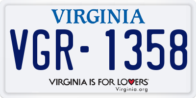 VA license plate VGR1358