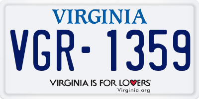 VA license plate VGR1359