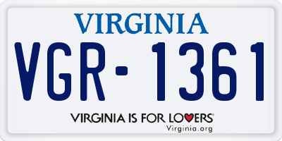 VA license plate VGR1361