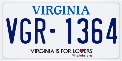 VA license plate VGR1364