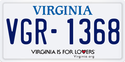 VA license plate VGR1368