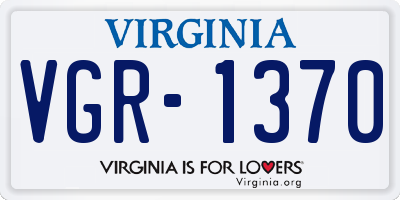 VA license plate VGR1370