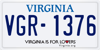 VA license plate VGR1376