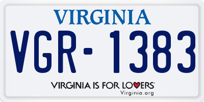 VA license plate VGR1383