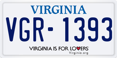 VA license plate VGR1393