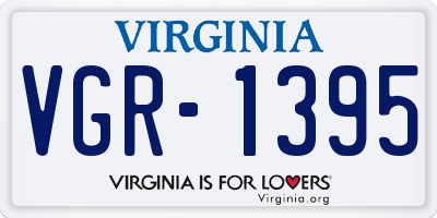 VA license plate VGR1395