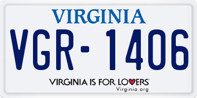 VA license plate VGR1406
