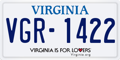 VA license plate VGR1422