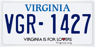 VA license plate VGR1427