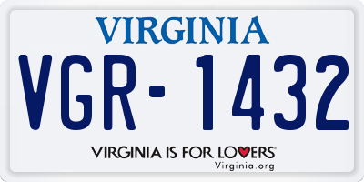 VA license plate VGR1432