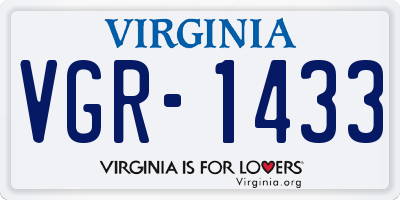 VA license plate VGR1433