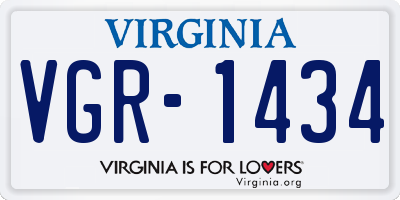 VA license plate VGR1434