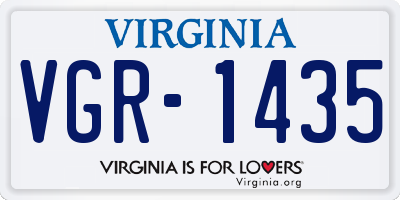 VA license plate VGR1435