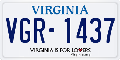 VA license plate VGR1437