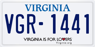 VA license plate VGR1441