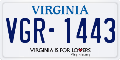 VA license plate VGR1443