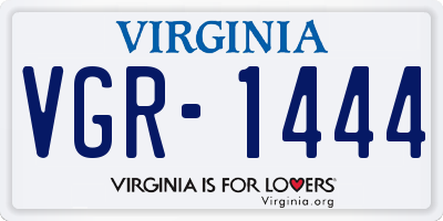 VA license plate VGR1444
