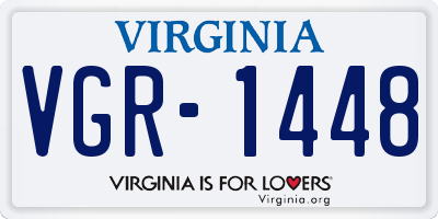 VA license plate VGR1448