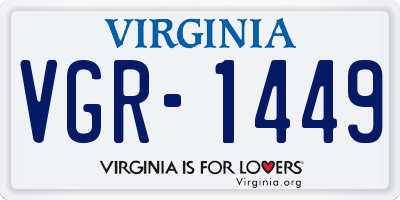 VA license plate VGR1449