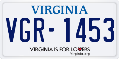 VA license plate VGR1453