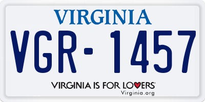 VA license plate VGR1457