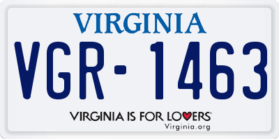 VA license plate VGR1463