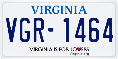 VA license plate VGR1464
