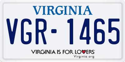 VA license plate VGR1465