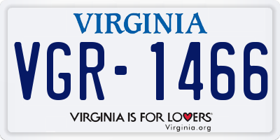 VA license plate VGR1466