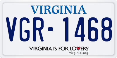 VA license plate VGR1468