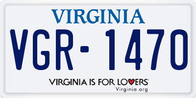 VA license plate VGR1470