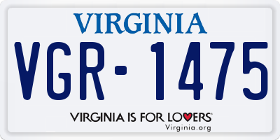 VA license plate VGR1475
