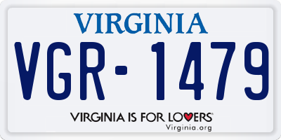 VA license plate VGR1479