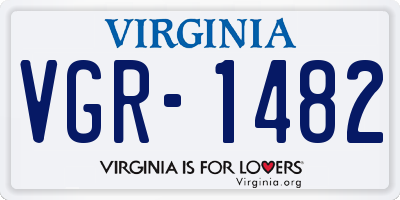 VA license plate VGR1482